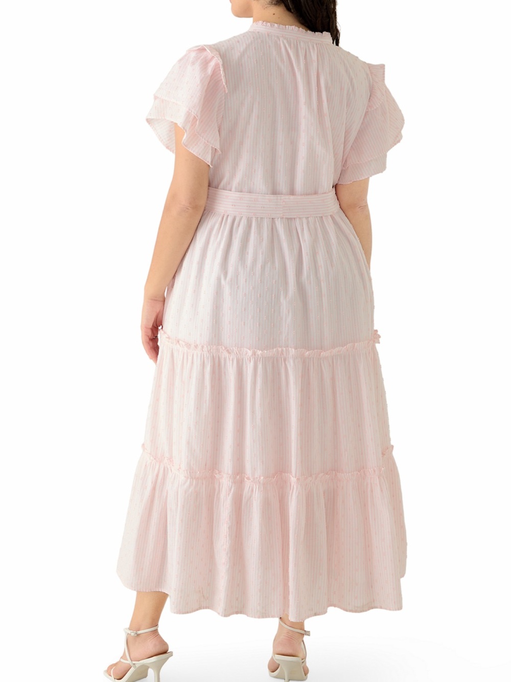 crown & ivy Light Pink Striped Tiered Maxi Dress - Picture 2 of 11